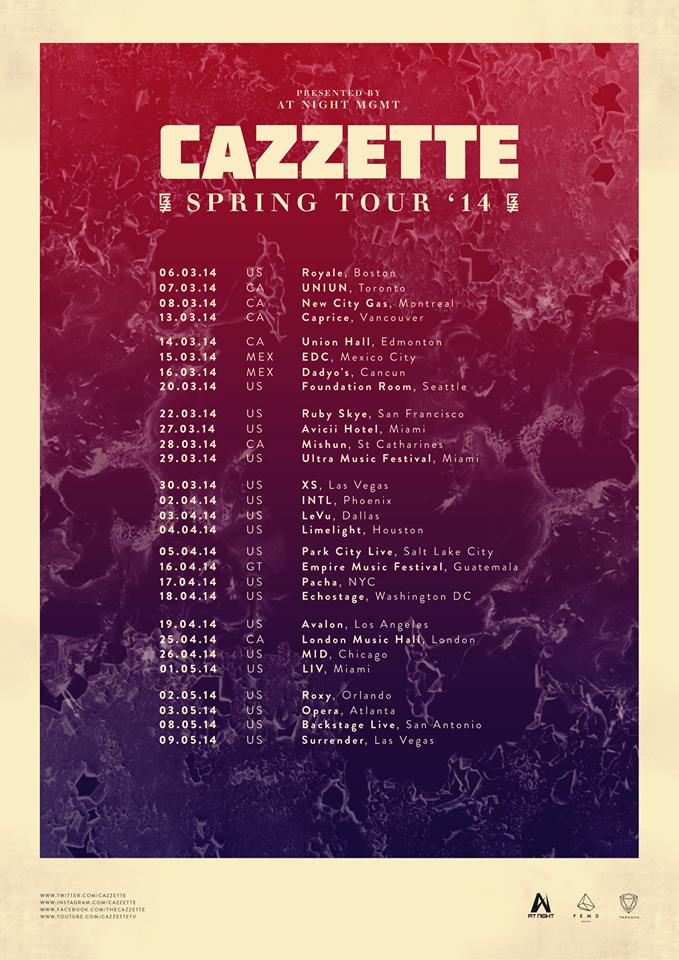 cazzette north america tour dates